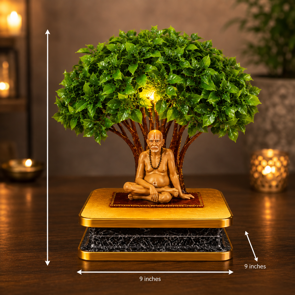 Illuminate Your Space with Our 13 Inch LED Swami Samarth Tree