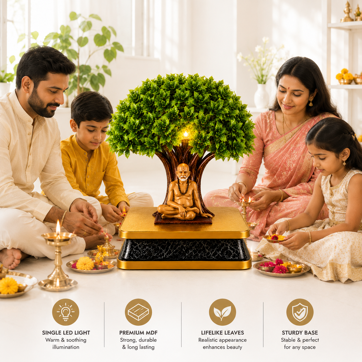 17 Inch LED TREE WITH SWAMI SAMARTH MURTI