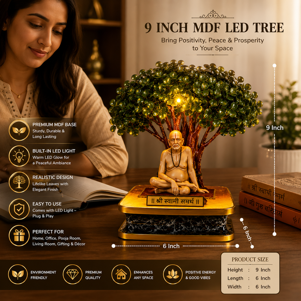 9 inch LED Tree With SWAMI SAMARTH Murti
