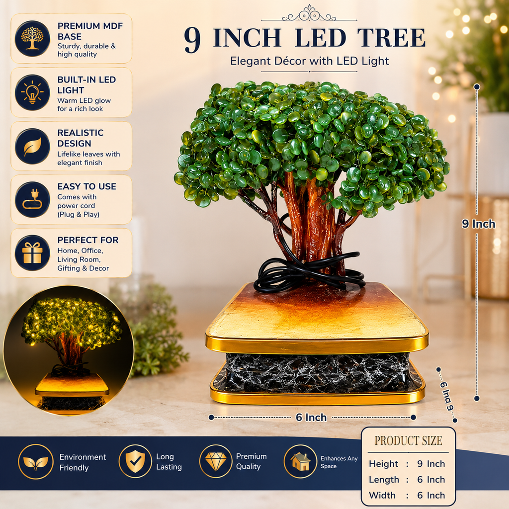 9 inch LED Tree With SWAMI SAMARTH Murti