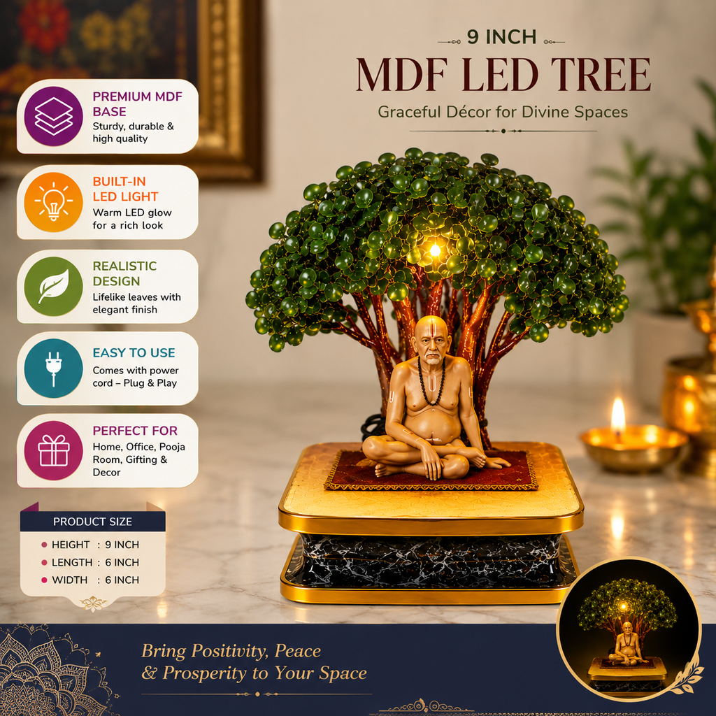 9 inch LED Tree With SWAMI SAMARTH Murti