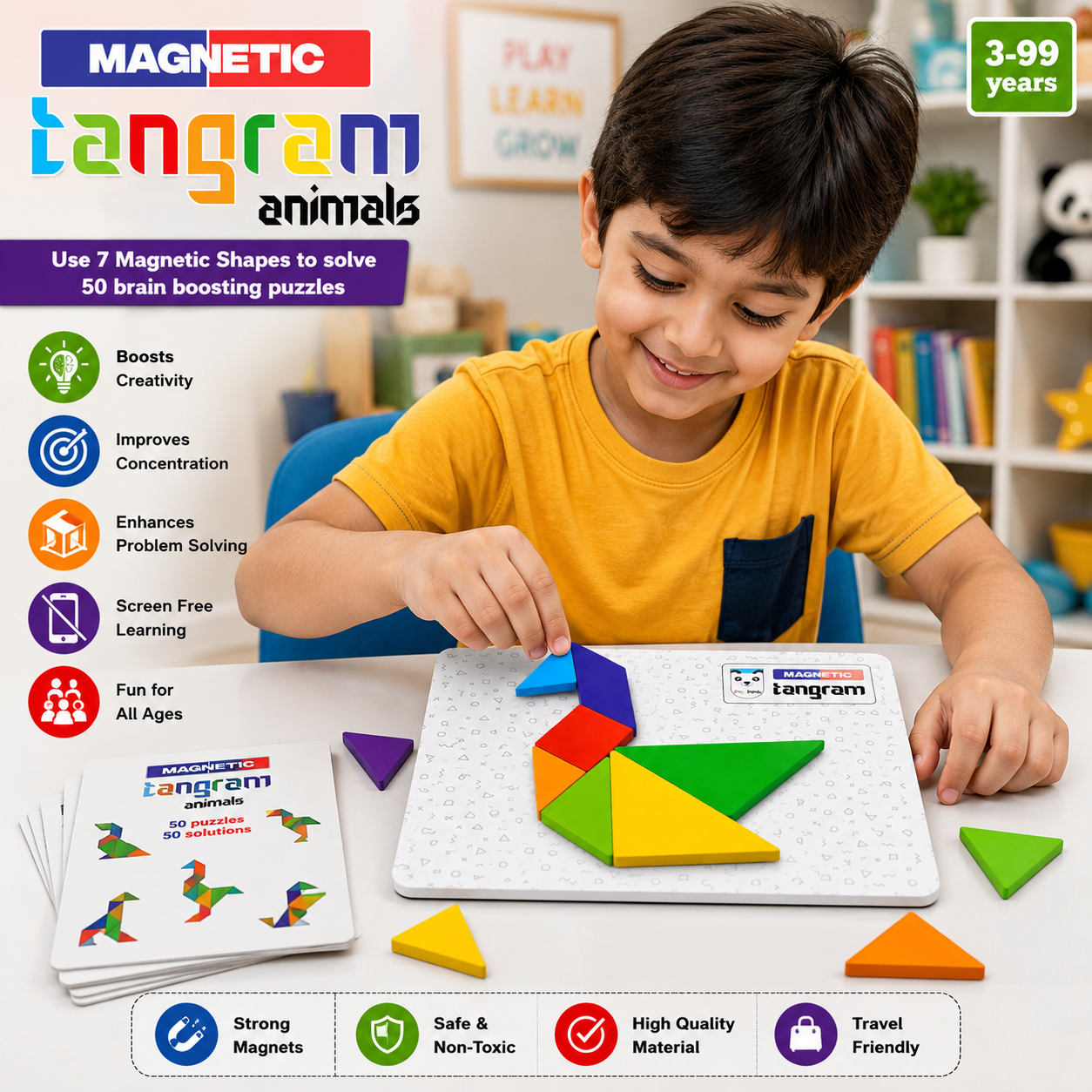 Tangram Puzzle Educational Toy - Unlock Creativity and Critical Thinking for Kids 3+