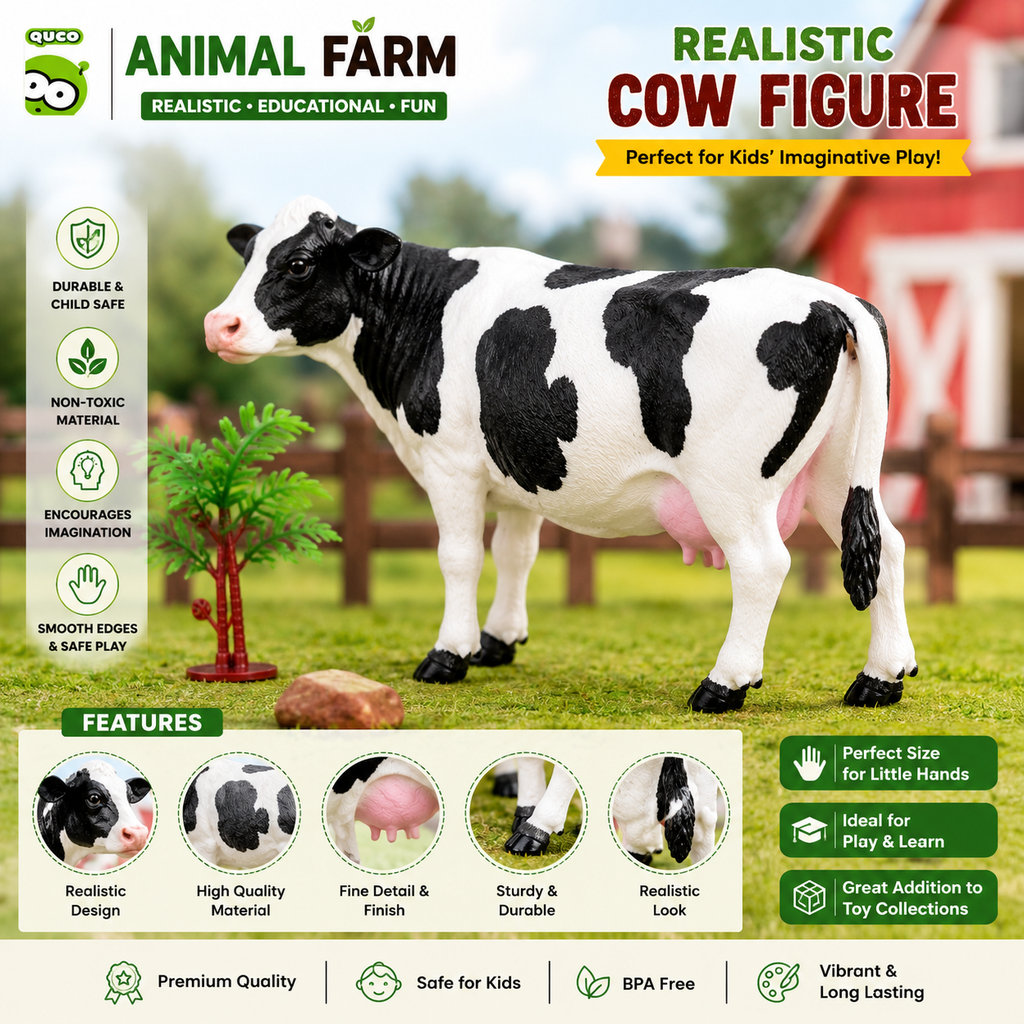 Animal Farm Cow Toy Set: Ignite Imagination and Learning