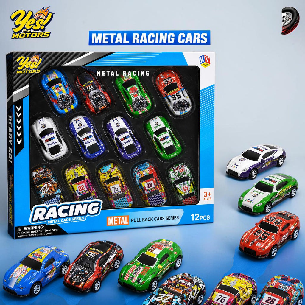 12 Pcs Die Cast Toy Car Set - Premium Pull-Back Vehicles for Endless Fun