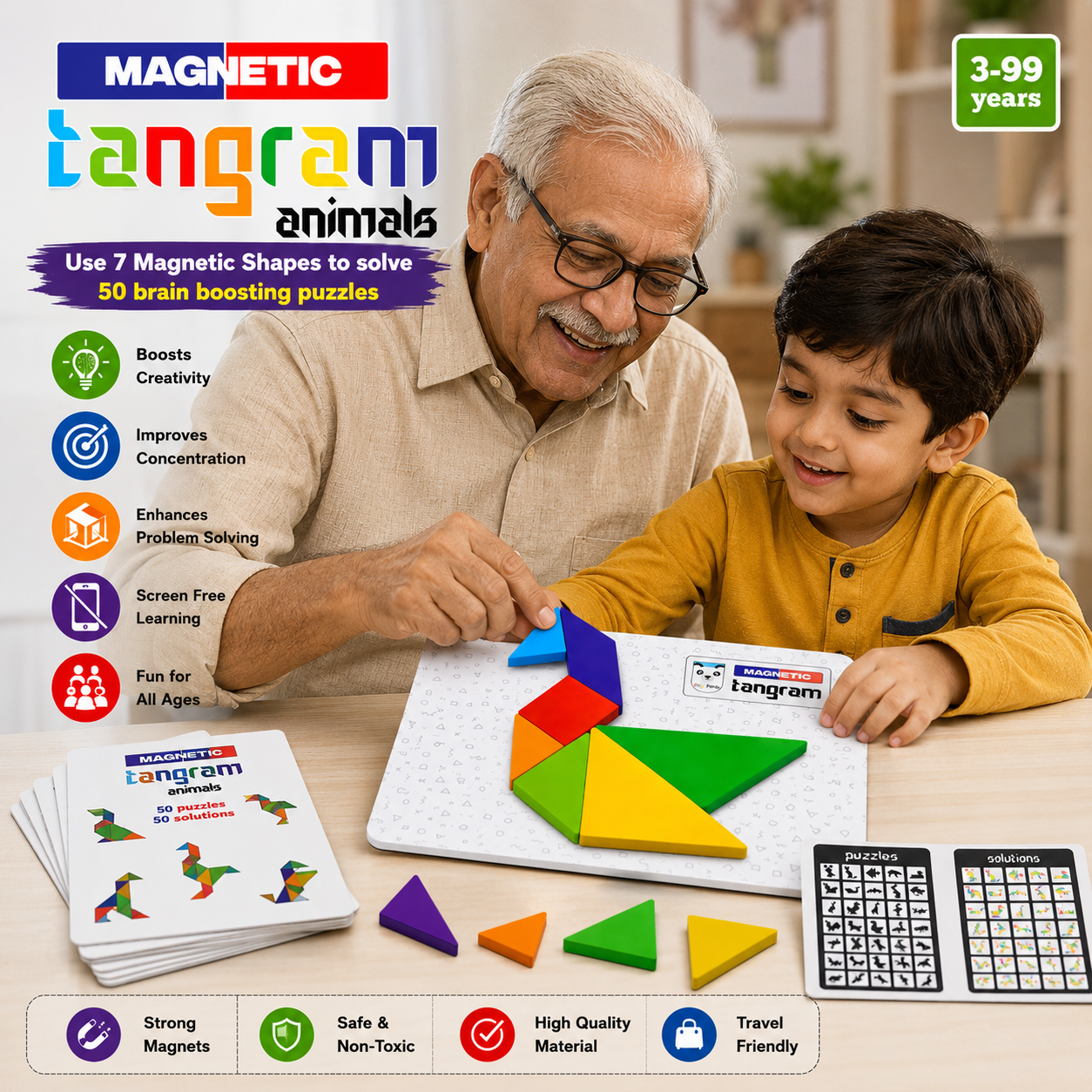 Tangram Puzzle Educational Toy - Unlock Creativity and Critical Thinking for Kids 3+