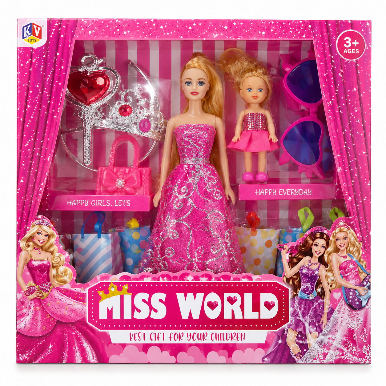 Miss World Princess Doll Play Set with Accessories for Kids