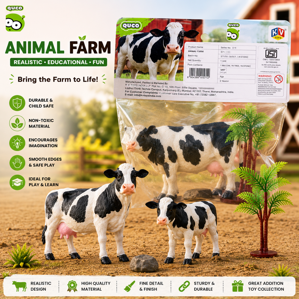 Animal Farm Cow Toy Set: Ignite Imagination and Learning