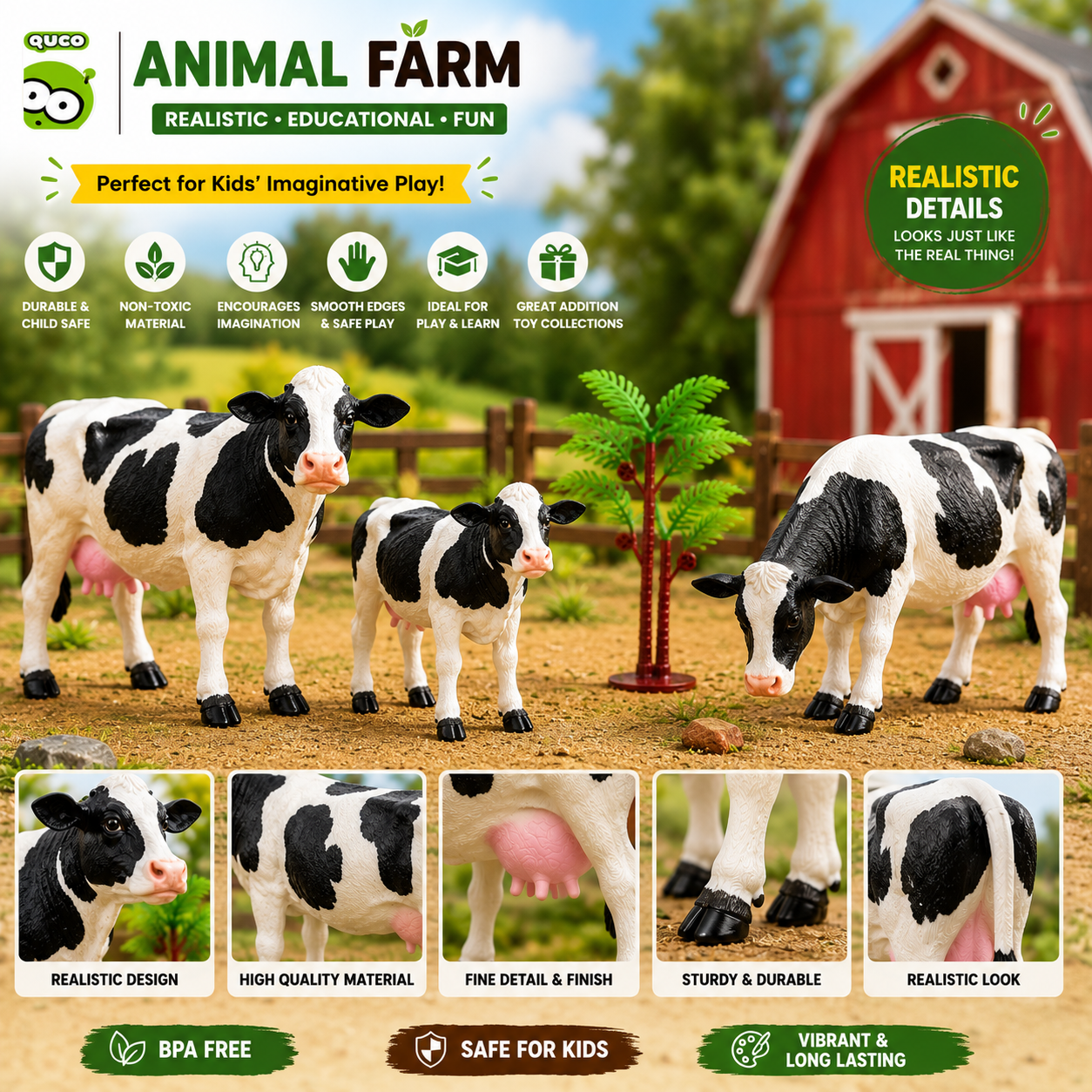 Animal Farm Cow Toy Set: Ignite Imagination and Learning