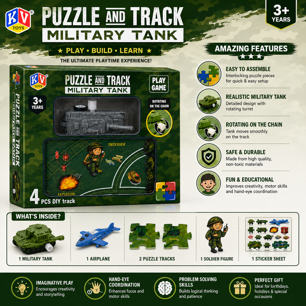 Military Tank Puzzle Game for Kids - 2-in-1 Fun & Adventure