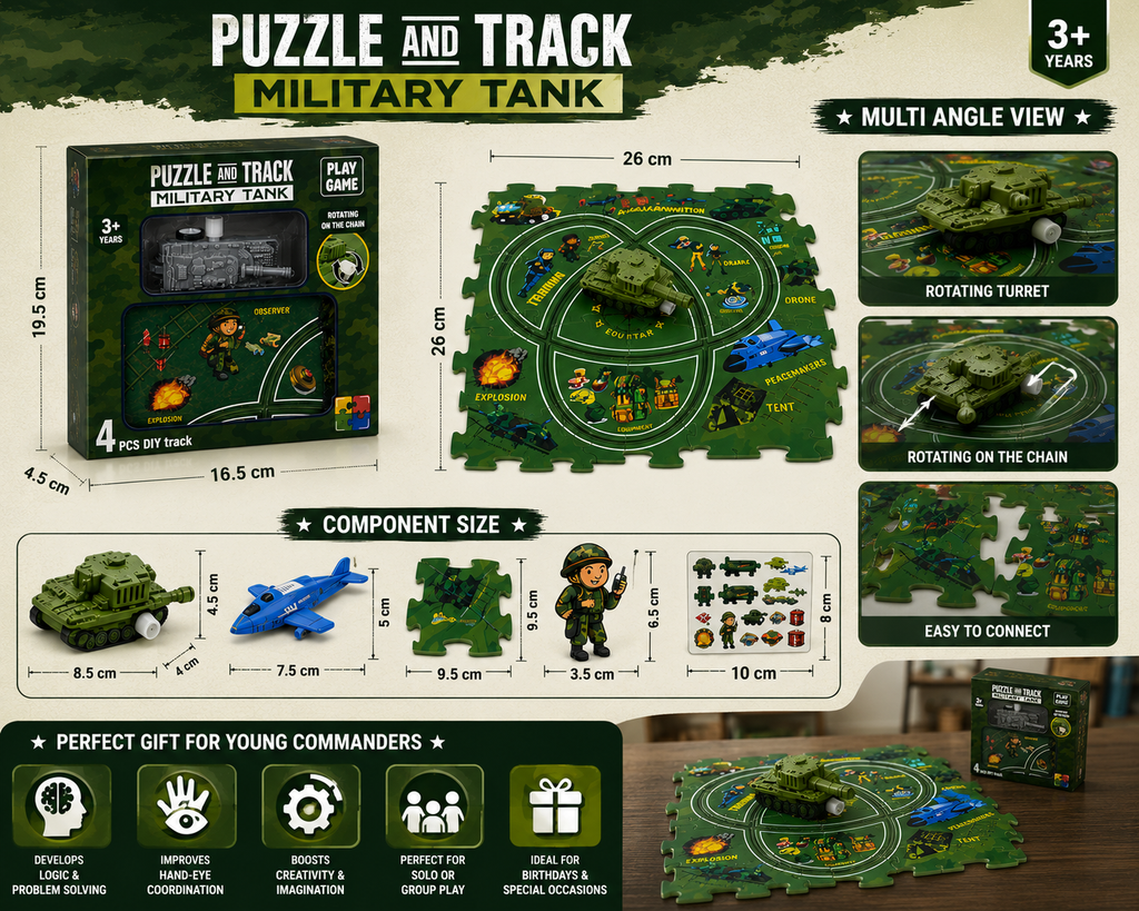 Military Tank Puzzle Game for Kids - 2-in-1 Fun & Adventure
