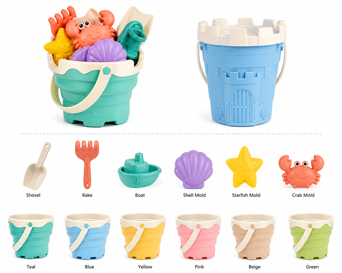 Ultimate Beach Sand Toy Set for Kids – Bucket, Shovel, Rake & Moulds for Outdoor Fun