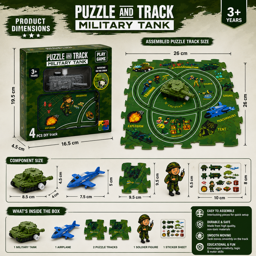 Military Tank Puzzle Game for Kids - 2-in-1 Fun & Adventure