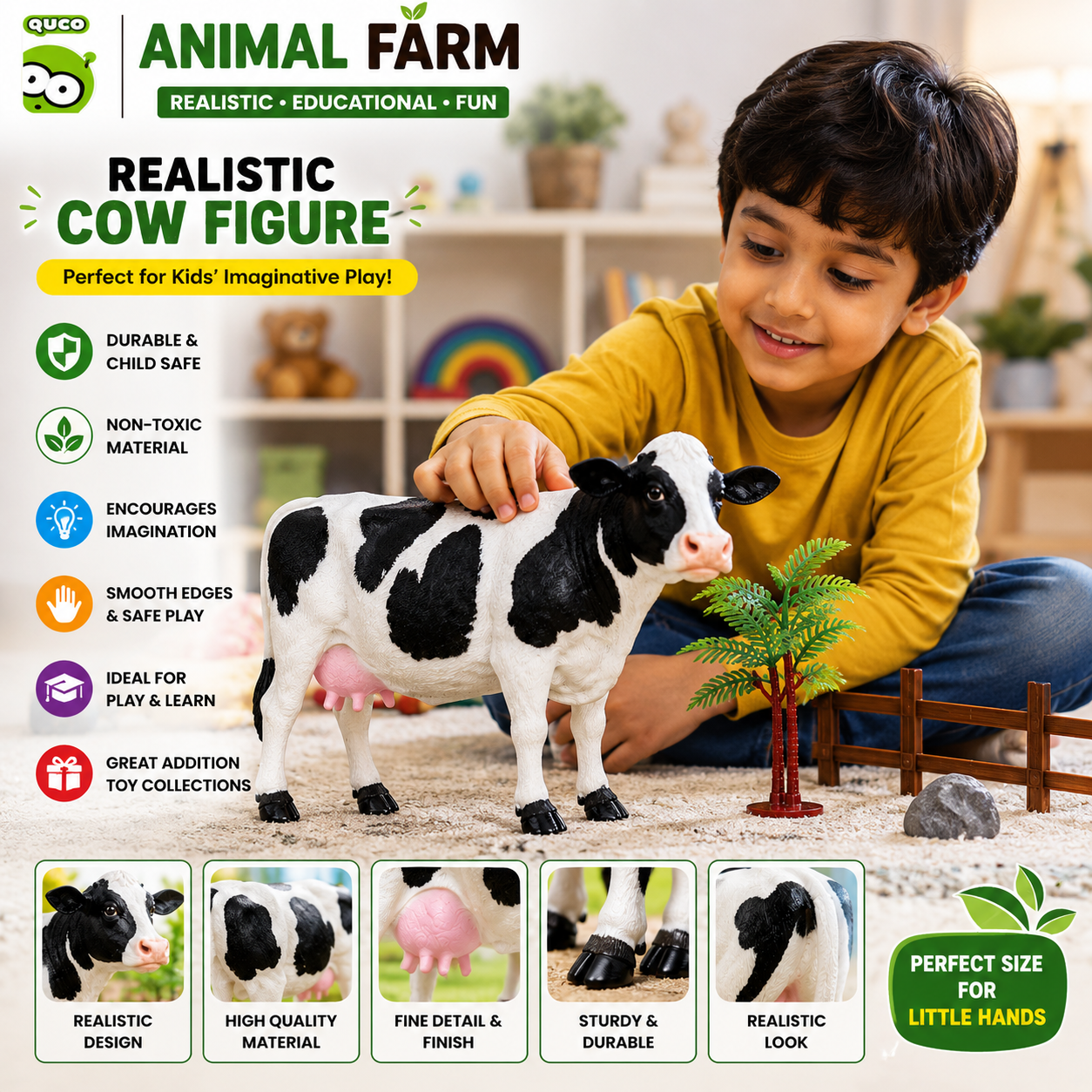 Animal Farm Cow Toy Set: Ignite Imagination and Learning