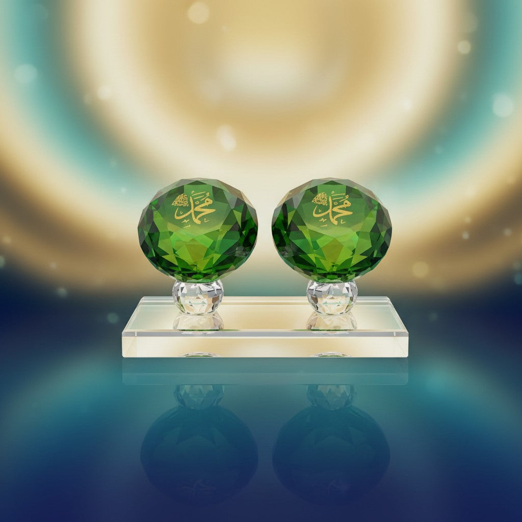 Premium Crystal Islamic Car Dashboard Showpiece | Elegant Spiritual Car Decor & Gift